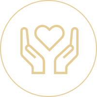Two hands holding a heart in a circle, symbolizing the importance of providing care and support to those in need