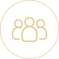 Group of people in a circle, with a white background