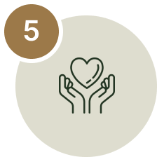 Two hands holding a heart with the number five on it, symbolizing the importance of caring for one's heart