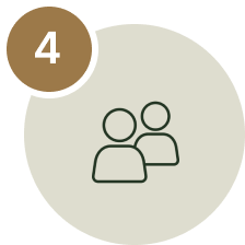 Circle with a number four in the center, surrounded by a white background
