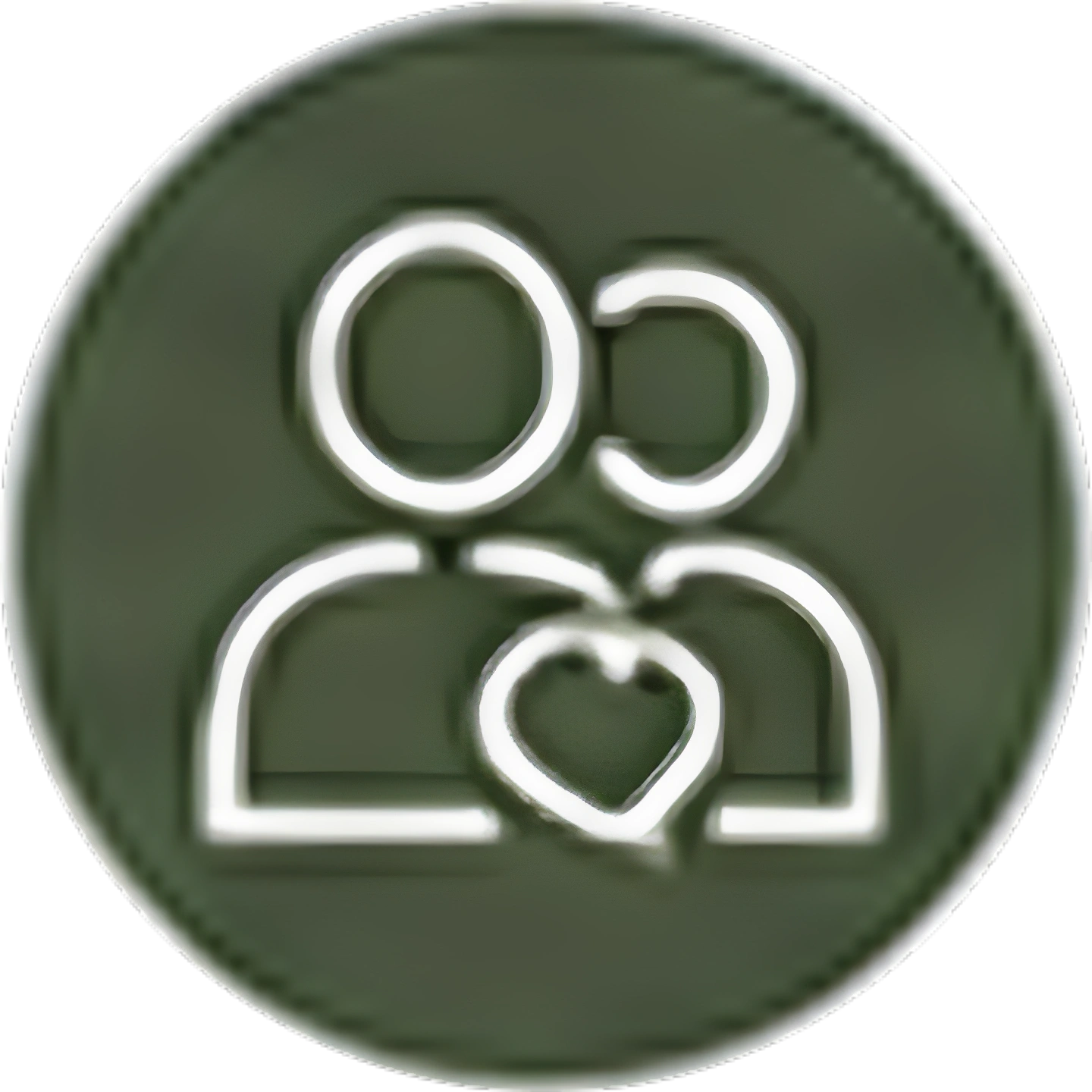 Green circle with two hearts in the middle, representing the logo of the company