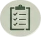 White clipboard with a checklist on it against a white background