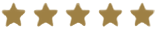 Set of five gold stars on a white background, creating a blurry effect